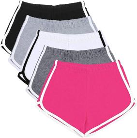 img 4 attached to URATOT Women's Cotton Yoga Dance Short 🩳 Pants: 5 Pack of Summer Athletic Sports Shorts