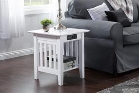 img 2 attached to 🔌 White Mission End Table with Charging Station by Atlantic Furniture