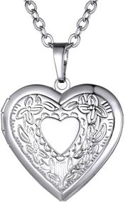 img 4 attached to GOLDCHIC JEWELRY Heart Locket Necklace: 18K Gold Plated/Platinum/Rose Gold - Flower/Tree of Life Design - Photo Locket Necklace with 20”+2” Chain