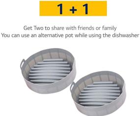 img 3 attached to 🍳 [Pack of 2] Silicone Pot Liners for Air Fryer - 7.5inch Replacement of Parchment Paper - Say Goodbye to Cleaning the Basket - Food-Safe Oven Accessories for Air Fryers