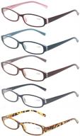 👓 stylish unisex reading glasses 5 pairs with reliable spring hinge logo