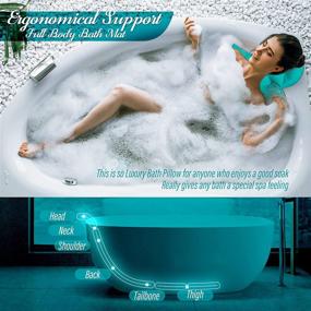 img 3 attached to 🛀 Extra Thick Full Body Bath Pillow for Ultimate Tub Comfort | Neck, Back and Headrest Support, Non-Slip Suction Cups | Soft Bathtub Cushion for Men, Women, Adults | Hot Tub, Spa Accessories