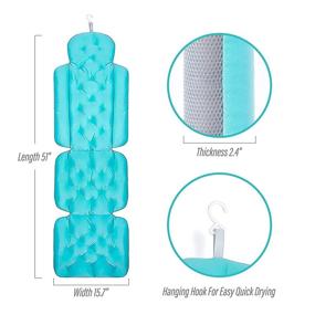 img 1 attached to 🛀 Extra Thick Full Body Bath Pillow for Ultimate Tub Comfort | Neck, Back and Headrest Support, Non-Slip Suction Cups | Soft Bathtub Cushion for Men, Women, Adults | Hot Tub, Spa Accessories