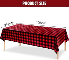 img 3 attached to Lumberjack Checkered Tablecloth Disposable Christmas