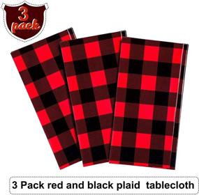 img 1 attached to Lumberjack Checkered Tablecloth Disposable Christmas