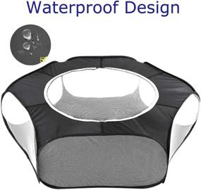 img 2 attached to 🐾 MioCloth Portable Foldable Pet Play Pen: The Perfect Playpen for Small Animals, Puppies, Cats, Guinea Pigs, Bunnies - Indoor/Outdoor Use, Water Resistant, Top Cover Included