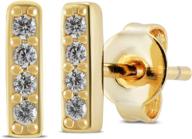 💎 dazzle with upsera 18k gold plated mini bar earrings: elegant cubic zirconia delicacies logo