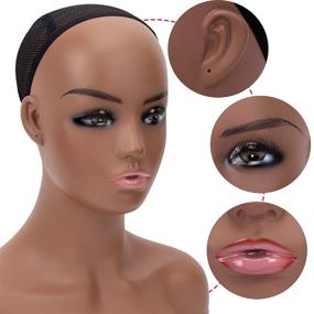 img 2 attached to 👩 A1 Pacific Mannequin PVC Manikin Head: Realistic Wig Bust Stand for Display & Styling (16.5 Inches, Tanned)