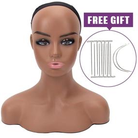 img 3 attached to 👩 A1 Pacific Mannequin PVC Manikin Head: Realistic Wig Bust Stand for Display & Styling (16.5 Inches, Tanned)