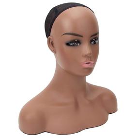 img 1 attached to 👩 A1 Pacific Mannequin PVC Manikin Head: Realistic Wig Bust Stand for Display & Styling (16.5 Inches, Tanned)