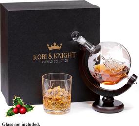 img 3 attached to 🌍 Kobi & Knight Premium Globe Decanter with Wooden Stand - Elegant Whiskey Decanter with Sailing Ship Set - Thick Liquor Decanters for Vodka, Gin, Rum - 28.7fl oz / 850ml