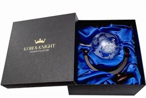 img 1 attached to 🌍 Kobi & Knight Premium Globe Decanter with Wooden Stand - Elegant Whiskey Decanter with Sailing Ship Set - Thick Liquor Decanters for Vodka, Gin, Rum - 28.7fl oz / 850ml