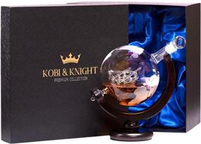 img 4 attached to 🌍 Kobi & Knight Premium Globe Decanter with Wooden Stand - Elegant Whiskey Decanter with Sailing Ship Set - Thick Liquor Decanters for Vodka, Gin, Rum - 28.7fl oz / 850ml