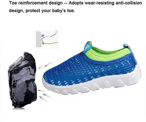 img 2 attached to 👟 Дышащие сетчатые водные туфли для детей-малышей - беговые кроссовки и сандалии. Идеально подходят для мальчиков и девочек на бассейне, пляже или занятиях бегом.