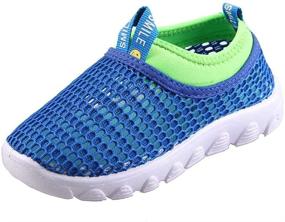 img 4 attached to 👟 Дышащие сетчатые водные туфли для детей-малышей - беговые кроссовки и сандалии. Идеально подходят для мальчиков и девочек на бассейне, пляже или занятиях бегом.