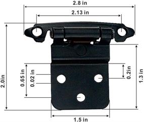 img 2 attached to 🚪 50 Pack (25 Pairs) of Self Closing Inset Black Kitchen Door Cabinet Hinges - 3/8 Inch Face Mount Hardware