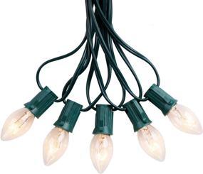 img 4 attached to 🎄 C7 Outdoor String Lights: 25ft Warm White Christmas Lights for Patio, Garden, and Party Decorations - Green Wire, 25 Bulbs