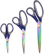 🔹 versatile titanium softgrip scissors set - perfect for sewing, arts, crafts, and office - blue (1 set of 3) logo