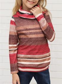 img 1 attached to 👚 Stylish and Cozy: BLENCOT Turtleneck Striped Baselayer for Girls' Clothing