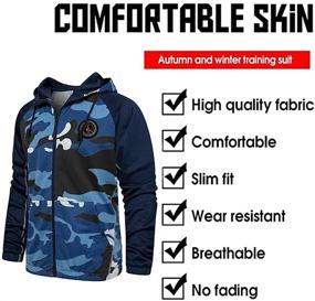 img 2 attached to Casual Tracksuit Full Zip Running Jogging Men's Clothing for Active