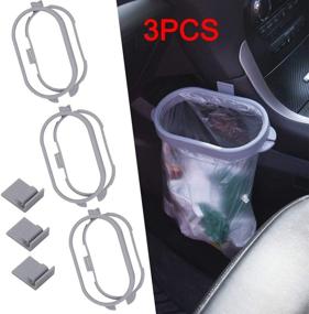 img 4 attached to 🚗 Maremlyn Car Garbage Holder for Car Hanging Trash Can Bracket - Front Seat Auto Trash Container for Kitchen, Office (3 PCS, Gray)