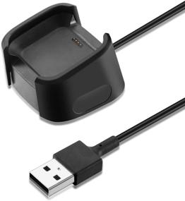 img 2 attached to 🔌 KingAcc 2-Pack 3.3ft USB кабель для зарядки кабеля зарядки Зарядное устройство для Fitbit Versa 2 Fitness Smartwatch (совместимо с зарядным устройством Fitbit Versa 2, ТОЛЬКО для Versa 2)