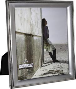 img 3 attached to Premium Silver 8x10 Picture Frame with Elegant Silver Beads - Classic Design by Malden International Designs