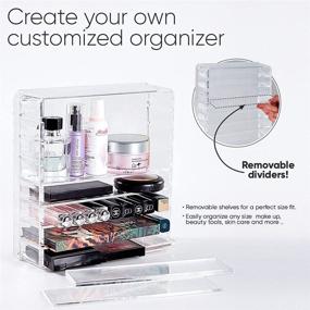 img 3 attached to 💄 Neatly Arrange Your Makeup Essentials with our Acrylic Compact Makeup Palette Organizer - 8 Spaces with Removable Dividers - Ideal Makeup Holder for Vanity or Drawer