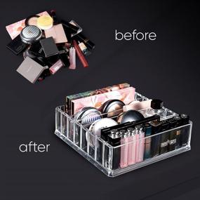 img 2 attached to 💄 Neatly Arrange Your Makeup Essentials with our Acrylic Compact Makeup Palette Organizer - 8 Spaces with Removable Dividers - Ideal Makeup Holder for Vanity or Drawer