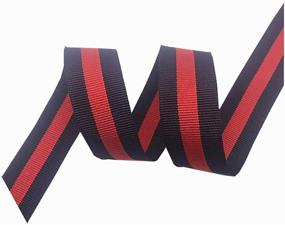 img 1 attached to 🎀 QIANF Black/Red/Black Striped Grosgrain Ribbon - 1 Inch 25 Yards: Wide Range of Sizes & Vibrant Colors