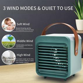 img 1 attached to 🌬️ Portable Air Cooler and Fan, Mini Evaporative Air Conditioner, Personal Rechargeable AC Portable, Arctic Cooling Fan with 3-Speed for Home Office Dorm Room