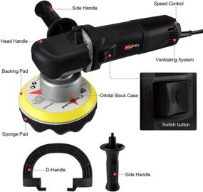 img 2 attached to 🚗 Poliwell 6" Dual Action Random Orbital Car Buffer Kit with Detachable Side/D-Handle, Variable Speed, 5 Polishing Pads, 2 Bonnet Pads, Cleaning Set - Ideal for Auto Washing, Buffing, Waxing and Polishing