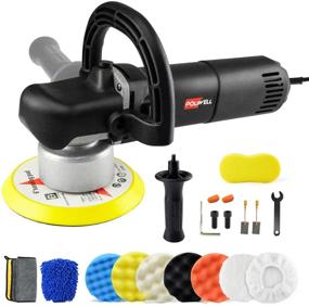 img 4 attached to 🚗 Poliwell 6" Dual Action Random Orbital Car Buffer Kit with Detachable Side/D-Handle, Variable Speed, 5 Polishing Pads, 2 Bonnet Pads, Cleaning Set - Ideal for Auto Washing, Buffing, Waxing and Polishing