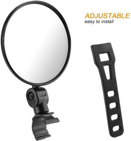 img 1 attached to 🚲 TAGVO Bike Mirror: Safely Navigate with Adjustable Rotatable Rear View Mirror for Mountain Road Bikes