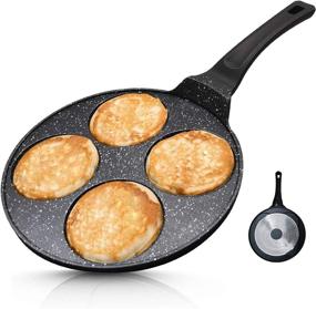 img 4 attached to 🥞 Vinchef Silver Dollar Pancake Pan: Nonstick 4-Mold Cast Aluminum Griddle for Mini Crepes, Blinis & Pancakes – Suitable for All Stoves, PFOA-Free Coating & Anti-Scalding Handle