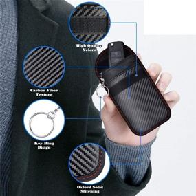 img 1 attached to 🔒 Ultimate Protection for Keyless Car Keys: 2 Pack Faraday Key Fob Protector and RFID Blocking Pouch