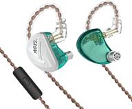 🎧 kz-as12 12ba hifi stereo noise isolating iem earphones/earbuds/headphones with detachable cable - cyan, wired sports 0.75mm 2pin (with mic) logo