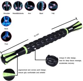 img 3 attached to Idson Muscle Roller Stick for Athletes- Body Massage Sticks Tools-Muscle Roller Massager for Relief of Muscle Soreness, Cramping, and Tightness- Aiding in the Recovery of Legs and Back- Black and Green