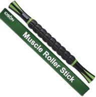 idson muscle roller stick for athletes- body massage sticks tools-muscle roller massager for relief of muscle soreness, cramping, and tightness- aiding in the recovery of legs and back- black and green logo