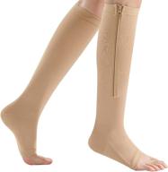 2 pair zipper socks: guard your skin with open toe compression - medical quality 15-20mmhg zipper socks логотип