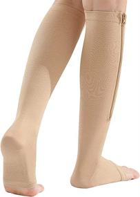 img 3 attached to 2 Pair Zipper Socks: Guard Your Skin with Open Toe Compression - Medical Quality 15-20mmHg Zipper Socks