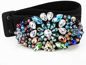 img 3 attached to Dorchid Heavily Rhinestone Multicolor Multi Nightingale Women's Accessories and Belts