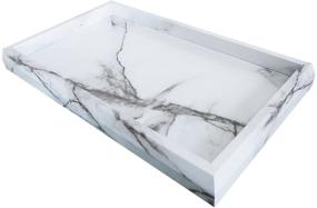 img 3 attached to 🛁 Enhanced Roomfitters Marble Print Vanity Tray: Top Bathroom Catchall Tray for Jewelry Perfume, Advanced Water-Resistant and Anti-Scratch design
