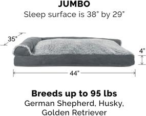 img 3 attached to Furhaven Pet: Browse Stylish and Comfortable Traditional Chaise Lounge & Deluxe L-Shaped Couch Dog Pillow Beds for Dogs & Cats - In a Variety of Styles, Sizes, & Colors!