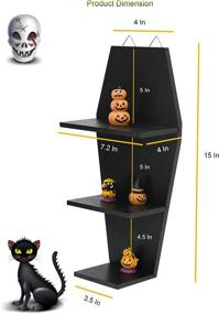 img 1 attached to 🧛 DayToNightDecors Gothic Coffin Shelf – Spooky Goth Decor for Bedroom and Bathroom, Free Standing or Wall Hanging Shelves, Halloween Home Decor for Oddities and Curiosities - Black