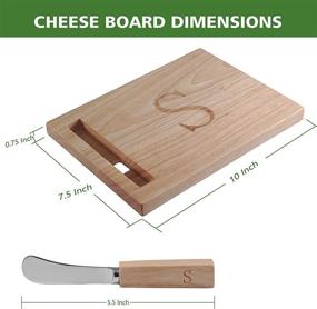 img 3 attached to 🧀 Stylish Monogram Cheese Board Spreader - S Initial for Elegant Serving