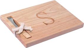 img 4 attached to 🧀 Stylish Monogram Cheese Board Spreader - S Initial for Elegant Serving