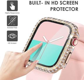 img 3 attached to 📱 Новые чехлы NewWays Bling с защитным экраном - Совместимы с Apple Watch 38мм 40мм 42мм 44мм, Защитный чехол для Apple iWatch SE Серии 6 5 4 3 2 1 (38мм, Черный/Розовый/Золотой/Серебряный/Переливающийся)