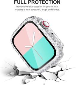img 2 attached to 📱 Новые чехлы NewWays Bling с защитным экраном - Совместимы с Apple Watch 38мм 40мм 42мм 44мм, Защитный чехол для Apple iWatch SE Серии 6 5 4 3 2 1 (38мм, Черный/Розовый/Золотой/Серебряный/Переливающийся)