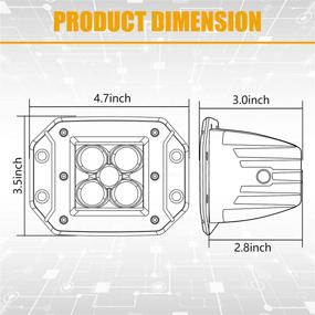 img 3 attached to Niwaker 5'' Flush Mount LED Pods: Super Bright 100W Off Road Driving Lights for Truck ATV UTV Boat 4x4 Grill Mount